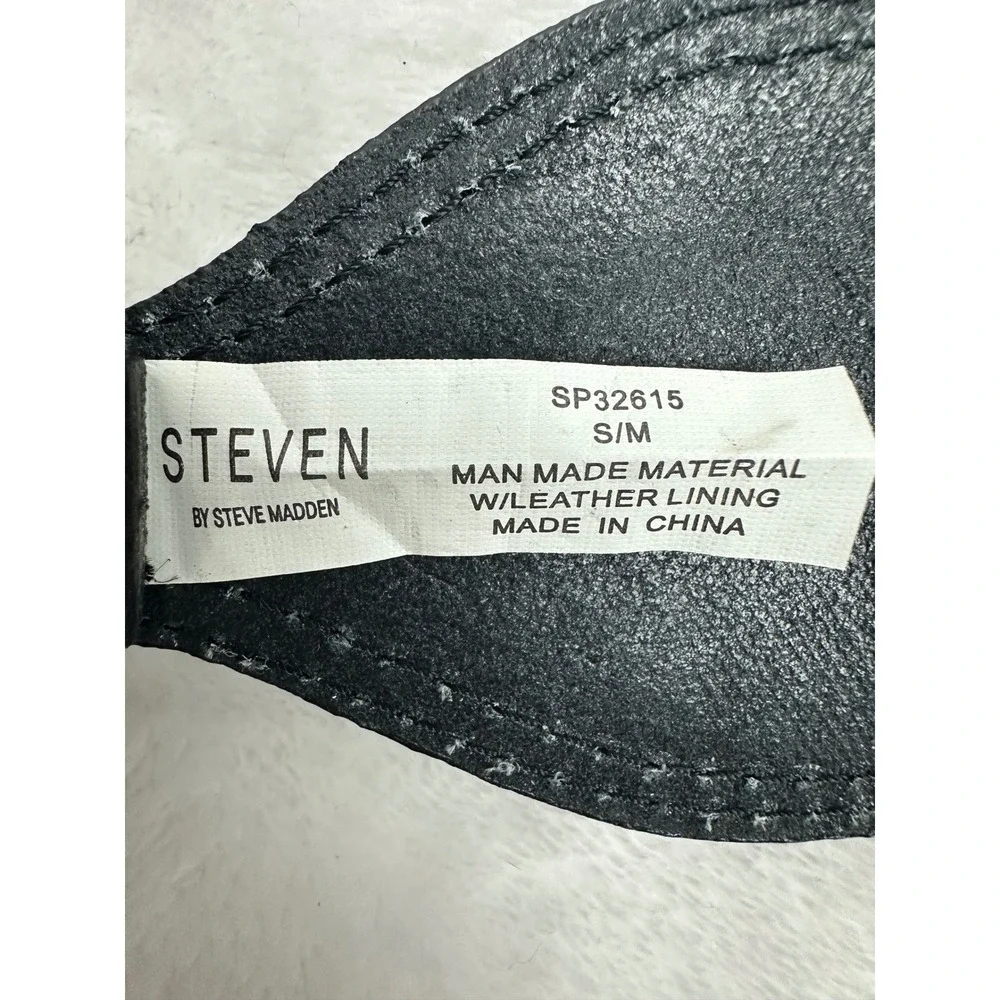 Steven by Steve Madden Belt Womens S/M Black Studded Cutout Waist